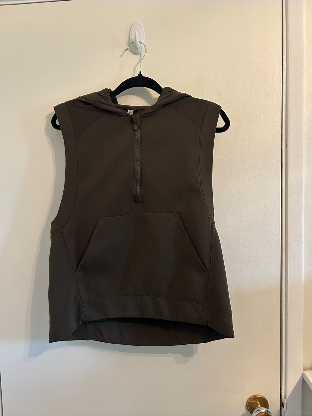 Lululemon Sleeveless Hooded Half-Zip Pullover Tank - Olive